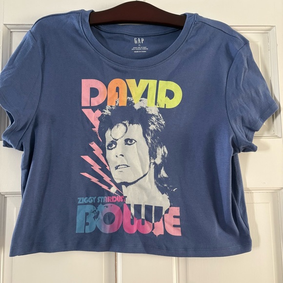 NEW PROJECT GAP Cropped Graphic David Bowie T-Shirt XL Ziggy Stardust - Picture 2 of 9